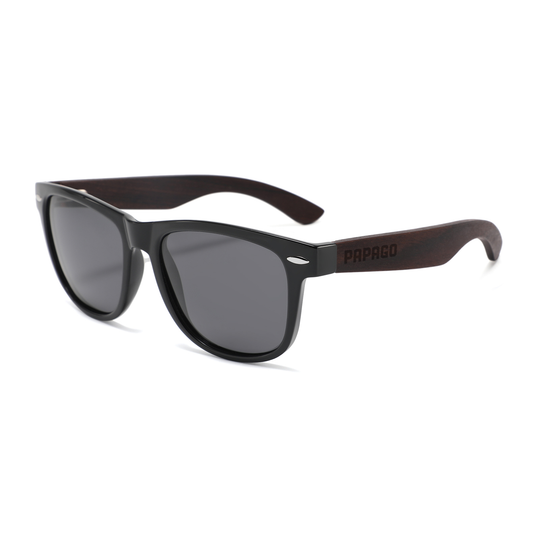 Ebony Wood Magnolias Handmade wooden sunglasses