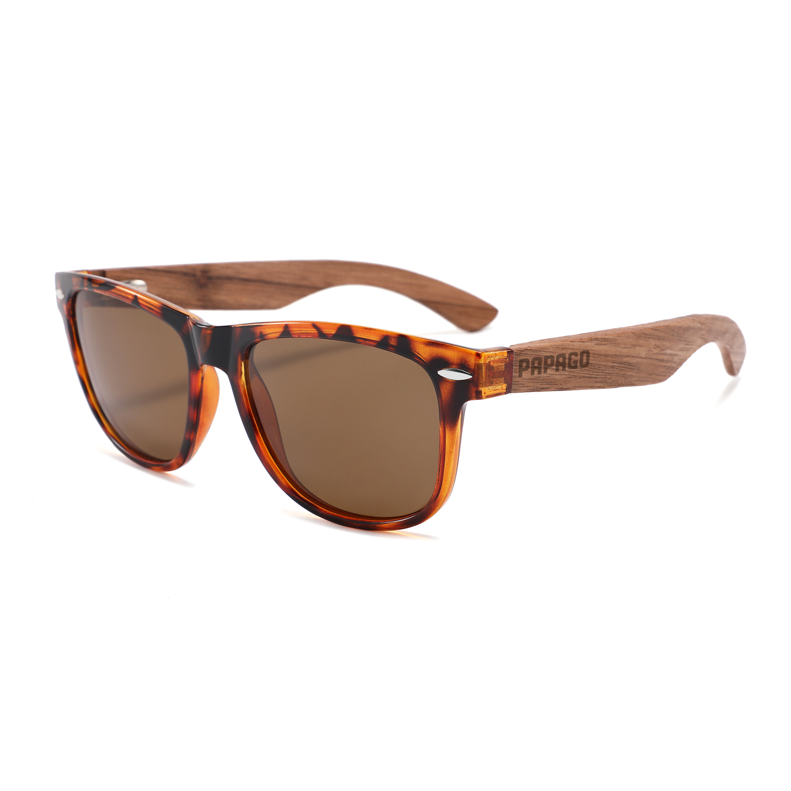 Orange Tortoise Magnolias Handmade wooden sunglasses