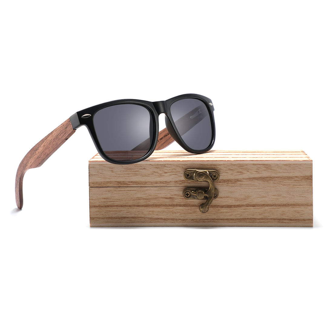 Ebony Wood Magnolias Handmade wooden sunglasses