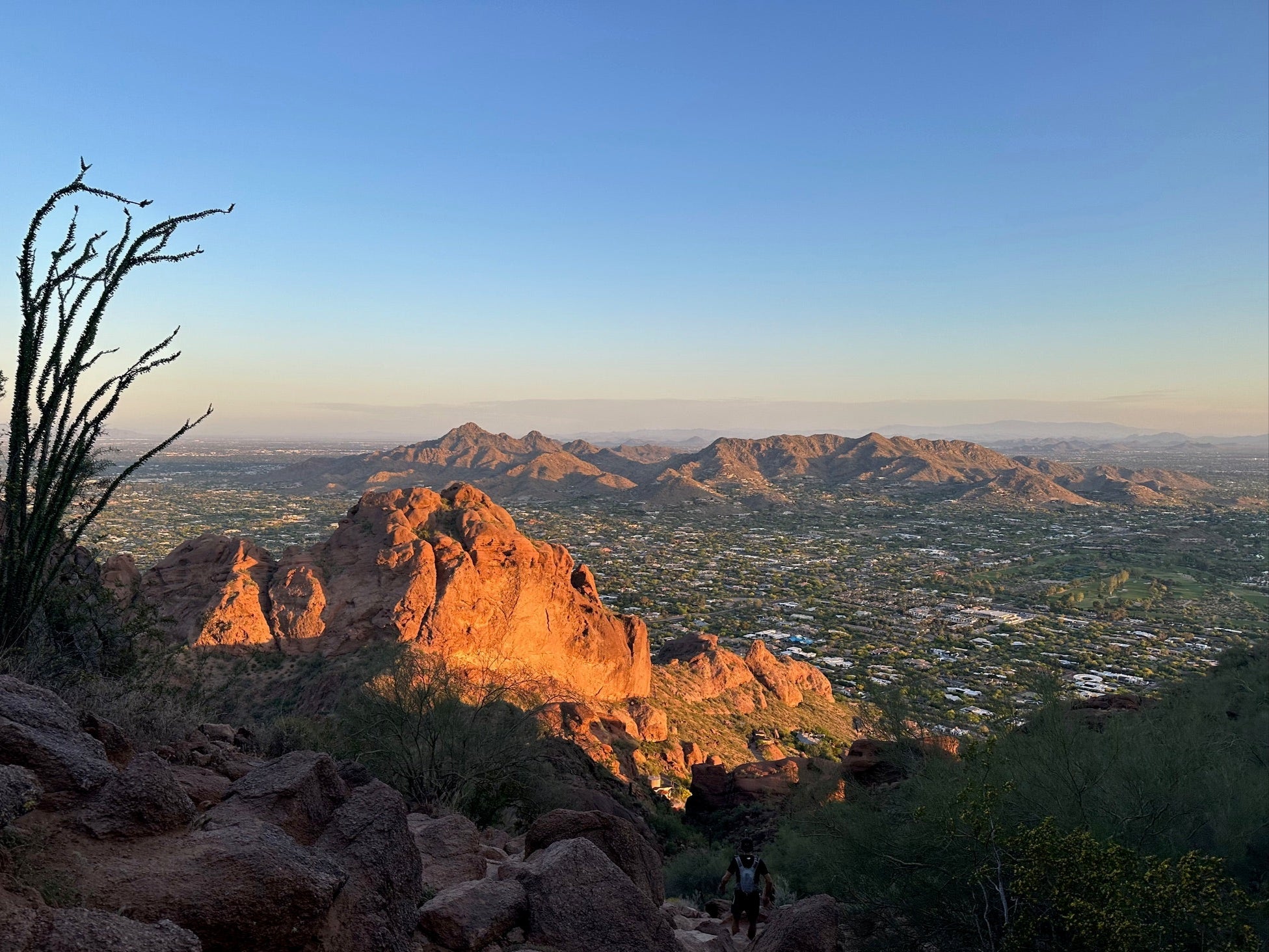 exploring camelback mountain at sunset 
on a trip