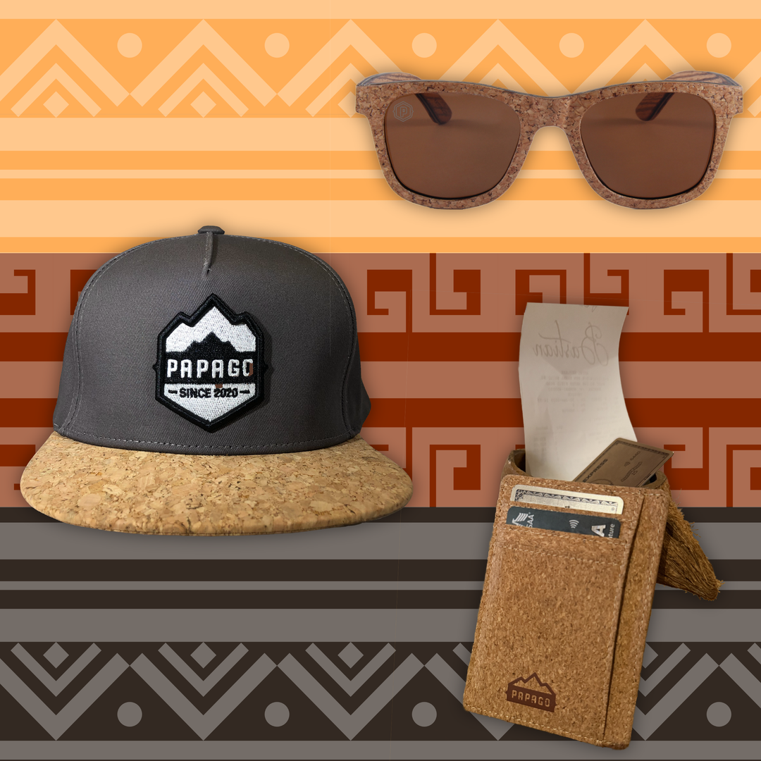 cork wood sunglasses and cork wood wallet and cork wood hat is environmentally friendly