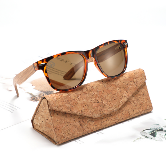 Orange Tortoise Magnolias Handmade wooden sunglasses